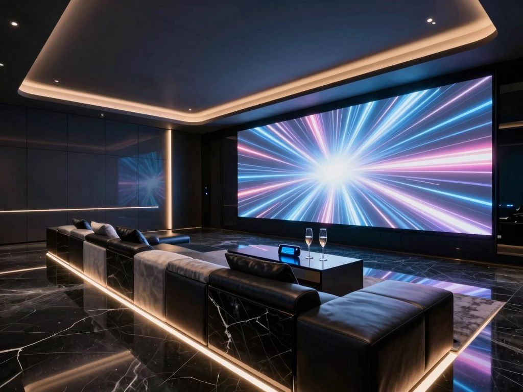 최신 미디어 아트 월이 설치된 VIP룸